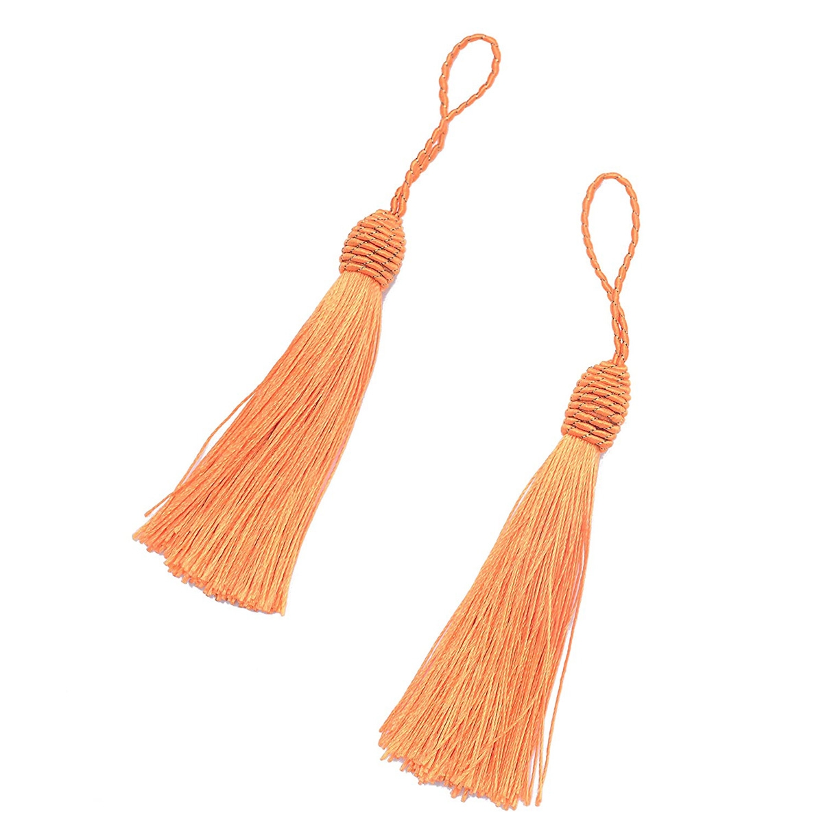 6 Inch Silky Floss Bookmark Tassels with 2-Inch Cord Loop and Small Chinese Knot for Jewelry